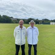 Cricket umpires Kevin Beaumont and Eric Carter