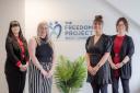 . L-R Nicola Cairns- Service Manager, Hope Vallely- Operations Manager, Vicky Pike- Charity Manager, Emma Jenkinson- McKenzie Friend/ Support Worker