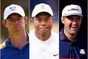 Rory McIlroy, Tiger Woods and Scottie Scheffler (PA)
