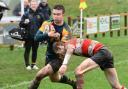 ONE-ON-ONE: Keswick’s Ryan Weir twists to evade a Vale of Lune tackle                                                             Ben Challis