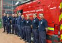 The crew from Cockermouth Fire Station and Deputy PFCC Mike Johnson with the new welfare unit
