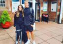 Summer and Owen on the way to the first training session in Manchester.
