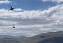 The Fix the Fells helicopter over the Lake District
