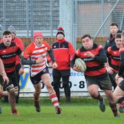 Adam Cavanagh leads a charge for Aspatria during their vital 29 14 win over Sefton. Picture Barney Clegg