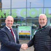Chris Nattress, principal at Lakes College, and Councillor Mike Johnson, leader at Allerdale Borough Council, outside Lakes College.