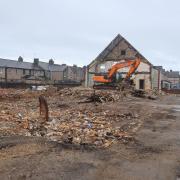 The last few hours of the demolition of Princess Hall, Workington