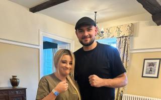Roman Fury pictured with Moresby Hall staff member Teigan
