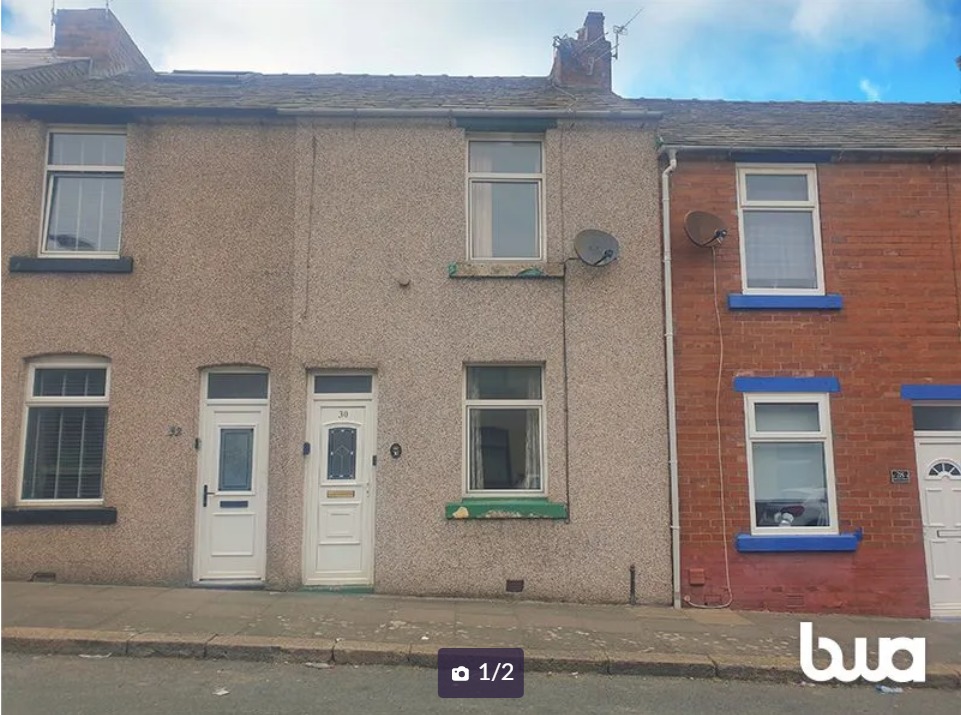 Abercorn Street, Barrow. House for sale via auction for a guide price of £10,000. Picture: Zoopla