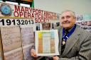 President of the Maryport Amature Operatic & Dramatic Society John Slater beside the display in Maryport Library celebrating the groups centenary.
Pic Tom Kay     4th March 2013 50045249T001.JPG