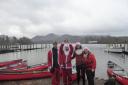 Santa Splash winners George Holder, Mel Swanwick and Jack Ellis from The Quiet Site and Vanessa Metcalfe, Keswick Tourism Association Tourism Manager