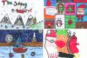The winners of the Christmas card competition