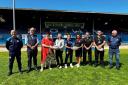 Partners involved in the launch gather at the Fibrus Broadband Community Stadium