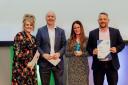 The Health at Home team picking up the award from actress Sally Lindsay