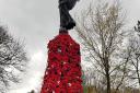The cenotaph was draped in poppies made the town's WI