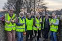 Cockermouth Rotary Club's clean team at work on the popular footpath