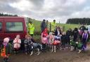 Junior club members enjoying activities which were arranged by the Junior Hound Trailing Association at Millstone Moor as it was Halloween
