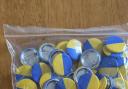 A small  village fundraiser balloons for Ukraine