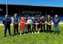 Partners involved in the launch gather at the Fibrus Broadband Community Stadium
