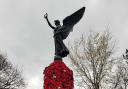 The cenotaph was draped in poppies made the town's WI