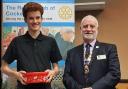 Winner of the Young Musician was pianist Jason Mooney, pictured with Rotary president Andy Carter