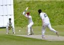 PLAYING SAFE: Cleator batsman Darren Clark lets the ball through against Carlisle                                      David Hollins