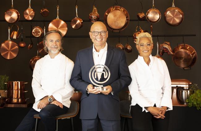 Monica Galetti, Gregg Wallace and Marcus Wareing for Masterchef: The Professionals. Credit: BBC Pictures/ Shine TV