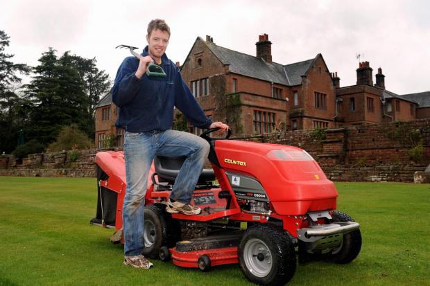 Times and Star: Collin pictured during his day job in 2008 as a gardener at Nunwick Hall (photo: David Hollins)