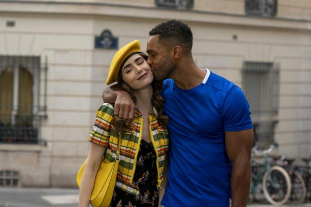 Times and Star: (Left to right) Lily Collins as Emily and Lucien Laviscount as Alfie. Credit: Netflix