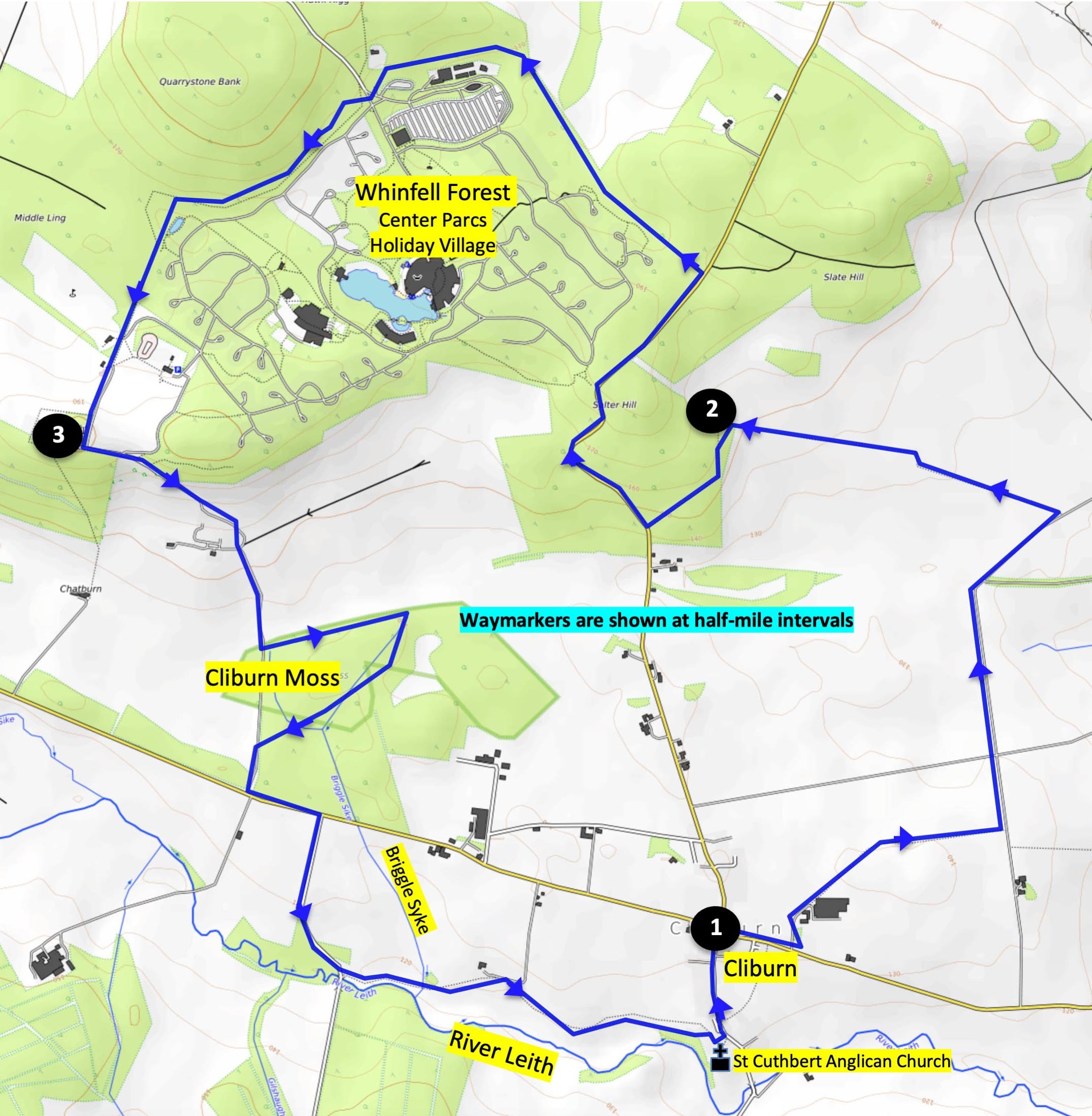 Cliburn route map