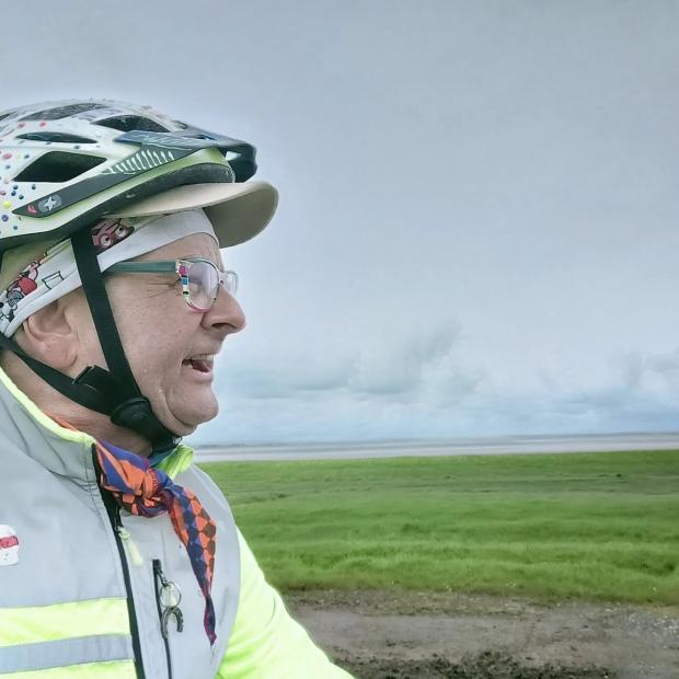 Times and Star: CYCLE: Mallett is travelling across England and Wales, following in the footsteps of well-known artists. Picture: Timmy Mallett/Facebook