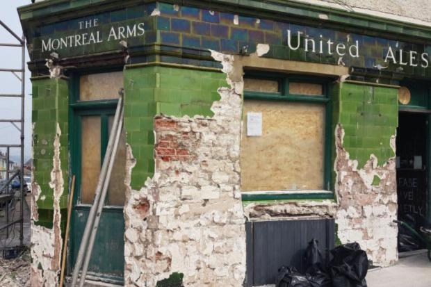 Tiles removed from the Montreal Arms in Brighton
