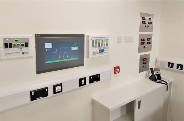 Times and Star: A touchscreen CP915 nurse station alarm panel (left)