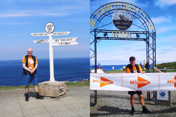 Barrow man, 65 completes Lands End to John O'Groats in memory of late wife