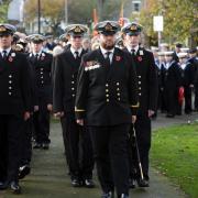 REMEMBERING: Crew of  HMS Charger at Maryport's Remembrance Parade