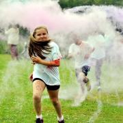 The first Dearham School “colour run” being held by Hospice at Home, with over 100 kids taking part.
pic Tom Kay     Wednesday 1st July 2015 50078586T006.JPG
