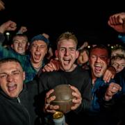 Dan Fryer and the downies celebrate the win last April  PIC: Tom Kay