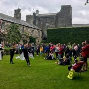 Kirkgate Youth Theatre performing in the grounds of Cockermouth Castle in 2021