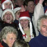 Getting into the Santa vibe  at the 2001 Workington Christmas lights festival