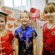 Pupils at Our Lady and St Patrick's school in Maryport have been celebrating the Chinese New Year and dressed in Chinese clothes for the day. Aiden Kray, Mellissa Pinnock and Rebecca Bell in their Chinese dress.

Pic Tom Kay     27th January 2012