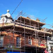 A flat is being refurbished at the top of the iconic former HSBC bank in Maryport