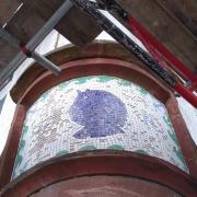 This mosaic of queen Victoria's hed will be restored