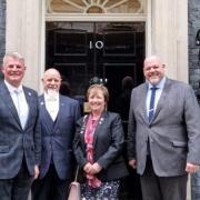 The Minister, Tony and Lesley Jackson and MP Mark Jenkinson at Downing Street