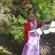 Picking up litter from the Fairy Path
