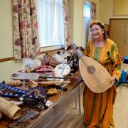 Margaret with some of her musical instruments from around the world.