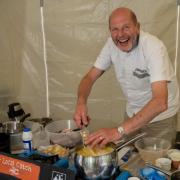 John Crouch, entertains with a cooking demonstration at the Taste of the Sea festival