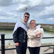 Ellie and Oguzcan now reunited in Maryport with baby Ruben